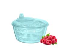 Essoreuse à salade grande 3L, Essoreuse multifonction en inox, manuelle, pour légumes, fruits et grandes salades, avec couvercle, base antidérapante, grande capacité, pour famille et camping (Green)