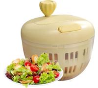 Essoreuse à Salade,Lave-Laitue 800ml,Bac De Nettoyage Anti-Dérapant Pour Fruits Avec Entraînement Par Manivelle Et Saladier Et Maille,Panier a Salade Avec Couvercle (A02)