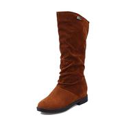 ESSUE Bottes Hautes au Genou Femme Chaussures Talons Hiver Chaud Boots Longue Élégant Mode Sexy Couleur Pure Talons Hauts Escarpins Boots Femme Cuir Sexy Bottes De Combat De Moto Bottes