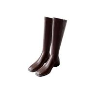ESSUE Bottes Hautes au Genou Femme Zip Chaud Hiver Longue Boots Sexy Mode Talons Hiver Chaud Boots D'Hiver Talon Haut Bottes de moto CavalièRes Chaussures AntidéRapante LéGèRes Bottes