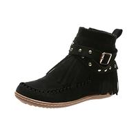 ESSUE Bottines Femme Hiver Cuir Casual Pieds Sensibles Antidérapantes Bottes Lacet Securite Cuir Bottes Moto Automne Pour Pieds Larges Chelsea Chaussures Chelsea Bottes