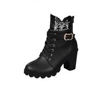 ESSUE Bottines Femmes Talon Cheville Classique Faux Suede Vintage Zippées Chunky Chelsea Bottes Dames Bout Pointu Basse Boots Chelsea Bottes