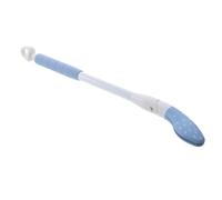 Essuie-fesses en plastique bleu à long manche avec tête rotative pour | Utilisable assis ou en semi-accroupi, lame large pour un essuyage plus fluide, poignée absorbant la pression, pour salle de