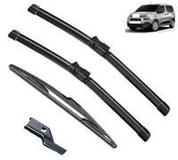 Essuie-glace de voiture compatible avec Citroen Berlingo K9 2018-2021 Balais d'essuie-glace avant arrière en caoutchouc souple for pare-brise automatique 24"17"14" 2019 2020 (Color : 3 wipers)