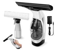Essuie-glace - lave-vitres - raclette à vitres - lave-vitres - Aspirateur à vitres sans fil - réservoir d'eau, vaporisateur avec