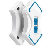 Essuie-glace magnétique réglable double face Outil de nettoyage de vitres magnétique avec câble de sécurité en forme de losange 8-30 mm(Bleu)