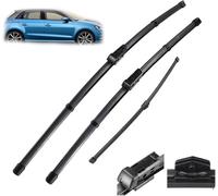 Essuie-Glaces pour Audi A1 2010-2017, Ensemble de balais d'essuie-Glace Avant et arrière brosses Pare-Brise Balai Bras d'essuie-Glace