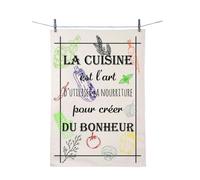 Essuie Main En Coton Décoré - Cuisine Art Du Bonheur