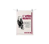 Essuie main en coton décoré - L'apéro recrute