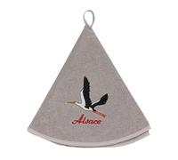 Essuie-main rond brodé - Cigogne Envol Winkler Gris Ø 60 cm