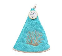 Essuie main rond en éponge Tissage Jacquard Corail turquoise Qualité Premium