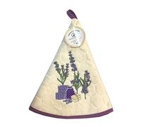 Essuie main rond en éponge Tissage Jacquard sachet de lavande ecru Qualité Premium