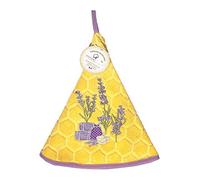 Essuie main rond en éponge Tissage Jacquard sachet de lavande jaune Qualité Premium