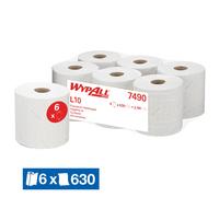 Essuie-mains à dévidage central WypAll L10 7490, lot de 6 bobines