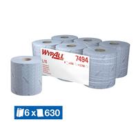 Essuie-mains bobines à dévidage central WypAll L10 7494 bleu, lot de 6