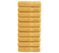 Essuie-mains de Qualité Supérieure Serviettes Toilette 10 pcs Doré vidaXL