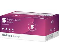 Essuie-mains en papier Satino 276640 25x23cm 2 pl. Plié en V 3.000 fls/paquet.