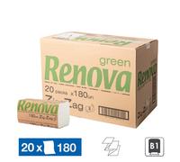 Essuie-mains enchevêtrés Renova Zig-Zag Green, 20 paquets de 180 feuilles