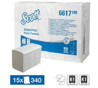 Essuie-mains enchevêtrés Scott Essential 6617, 15 paquets de 340