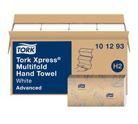 Essuie-mains multiplis Tork Xpress Soft, blanc, imprim feuilles grises, absorbant, 189 essuie-mains par paquet, 16 paquets, compatible avec les