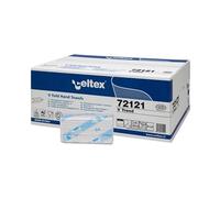 Essuie mains papier pliés V blanc 21,5x21 V Trend CELTEX carton de 15 paquets de 210 feuilles soit 3150