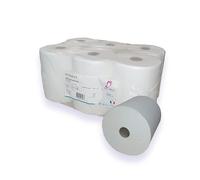 Essuie-mains pure ouate gaufré blanc 2x20g/m² - Pack de 6 rouleaux - 2 plis - 90m en continu - Largeur 20cm - Certifié France Medical Industrie
