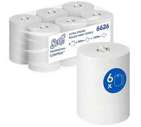 Essuie-mains roulés extra-résistants Scott Control 6626 - Essuie-mains en papier - 6 x rouleaux de 300 m d'essuie-mains en papier blanc (1 800 m au total)