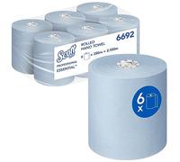 Essuie-mains roulés Scott Essential 6692 - Essuie-mains en papier bleu - 6 x rouleaux de 350 m d'essuie-mains en papier (2 100m au total)