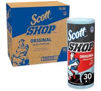 Essuie-mains Scott Shop Towels Original 75130 - Essuie-mains bleus pour essuyage intensif - 30 paquets de 1 rouleau bleu de 55 essuie-mains jetables (total de 1 650 essuie-mains)