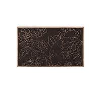 Essuie-pieds Floral en gomme noir et cuivre - 75 x 45 cm