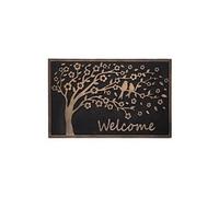 Essuie-pieds Welcome en Gomme noir et cuivre - 75 x 45 cm