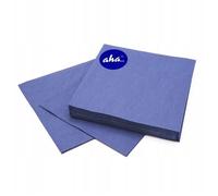 Essuie-tout - essuie mains jetable Aha Serviettes 3 plis pli 1/4 33 x 33 cm 20 pièces bleu marine''