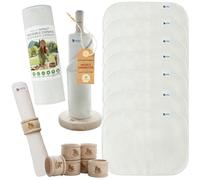 Essuie-tout lavables réutilisables à dérouler (lot de 10), 100% coton doux et ultra-absorbants, fabriqués en UE, sans support, idéals pour la cuisine, la table et le nettoyage quotidien