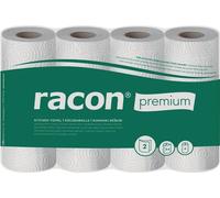 Essuie-tout racon Premium K-2 B220xL250ca.mm blanc 2 plis, perforé 4 plis/PAK