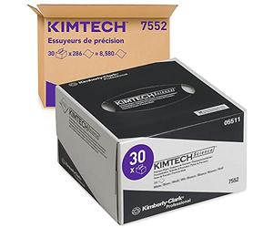 Essuyeurs de précision Kimtech Science 7552 - 30 boîtes distributrices de 286 essuyeurs blancs petit format, 1 épaisseur = 8 580 formats