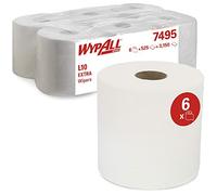 Essuyeurs WypAll L10 Extra - Dévidage central Roll Control 7495 - 6 rouleaux de 525 formats, 1 épaisseur, blancs