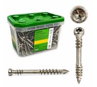 ESSVE HDS Lot de 250 vis de terrasse A2 antirouille, montage caché pour lames de terrasse, 4,8 x 60 mm