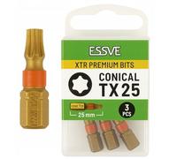 ESSVE XTR Embouts de vissage Torx - Embouts professionnels de haute qualité pour visseuse à percussion - TX20 / TX25 / TX30 / TX40 - Impact résistants pour une durabilité maximale - Longueurs 25 mm