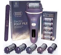 Essy Râpe à Pieds Électrique avec 5 Rouleaux de Remplacement, Ponceuse Rechargeable pour Élimination des Callosités, 2 Vitesses, Écran LED, Charge USB, Kit Pédicure (Violette)