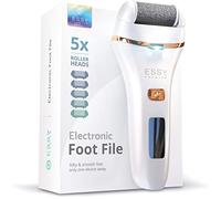 Essy Rapeuse Pieds Electrique avec 5 Rouleaux de Remplacement Ponceuse Pied Pedicure Râpe Pied Rappe Electrique Pieds Pédicure Grattoir Pierre Ponce Lime Professionnel Rechargeable Foot File (Blanc)