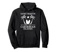 ESt.1631 Saint Martin Caribbean Islands Palm Tree Sweat à Capuche