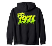 EST. 1971 Fun Graffiti Style Rétro 1971 Anniversaire Design Sweat à Capuche
