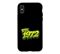 EST. 1972 Fun Graffiti Style Rétro 1972 Anniversaire Design Coque pour iPhone X/XS