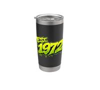 EST. 1972 Fun Graffiti Style Rétro 1972 Anniversaire Design Gobelet isotherme en acier inoxydable double paroi