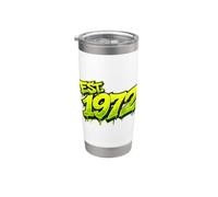 EST. 1972 Fun Graffiti Style Rétro 1972 Anniversaire Design Gobelet isotherme en acier inoxydable double paroi