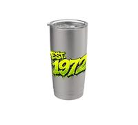 EST. 1972 Fun Graffiti Style Rétro 1972 Anniversaire Design Gobelet isotherme en acier inoxydable double paroi