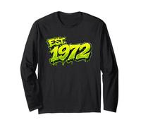 EST. 1972 Fun Graffiti Style Rétro 1972 Anniversaire Design Manche Longue