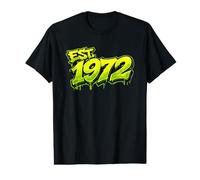 EST. 1972 Fun Graffiti Style Rétro 1972 Anniversaire Design T-Shirt Graphique avec Valeur