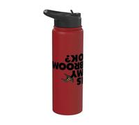 Est-ce que mon balai va bien ? C'est drôle, Halloween, la sorcière, est-ce que mon balai est OK ? Stainless Steel Insulated Water Bottle