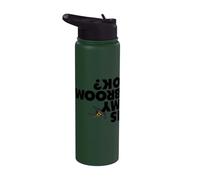 Est-ce que mon balai va bien ? C'est drôle, Halloween, la sorcière, est-ce que mon balai est OK ? Stainless Steel Insulated Water Bottle